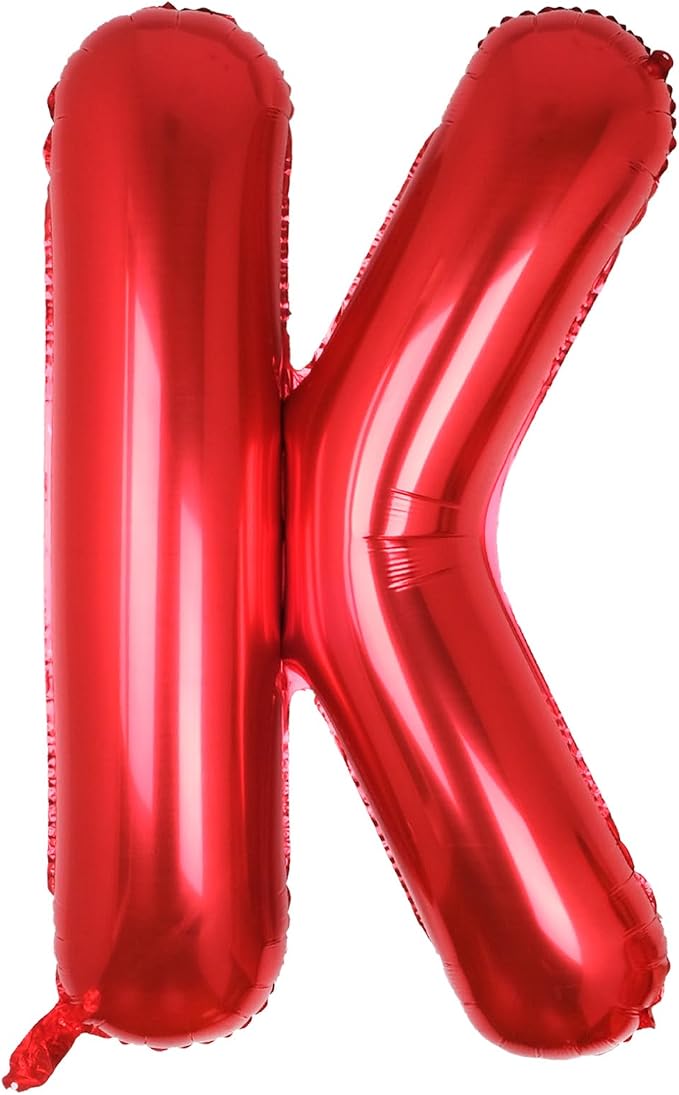 AULE 40 Inch Red K Balloon Letter Foil A-Z Birthday Big Alphabet | Birthday by AULE