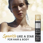 Jerome Russell Temporary Hair and Body Glitter Color Spray, Travel Spray, Lightweight, Adds Sparkly Shimmery Glow, Perfect to use On Hair, Skin, or Clothing, 2.2 oz - Glitter GOLD x 1 Pack