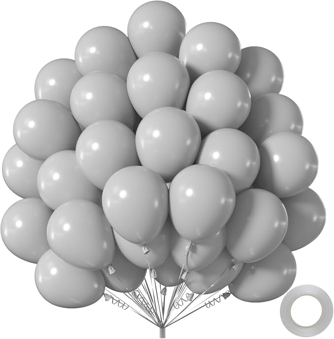 50pcs Gray Balloons, 12inch Gray Latex Balloons by Colorfullifefromnowon