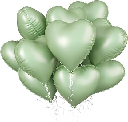 Sage Green Heart Balloon, 18inch Olive Green Heart Shape Balloons by BIAPIAN