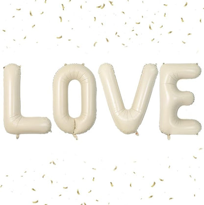Biapian 40 Inch Love Letter Balloons, Cream Foil Balloons Big LOVE Balloons by BIAPIAN