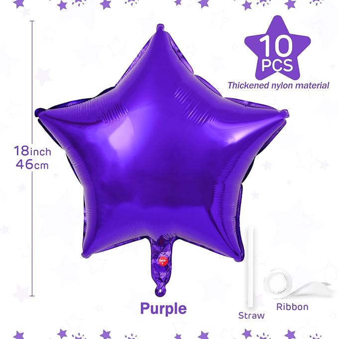 Purple Star Balloons 18 Inch - Image 3