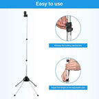 Adjustable Hands-Free Hair Dryer Stand Holder 360 Degree Rotation,Blow Dryer Holder Countertop With Non-Slip Tripod and Universal Clip