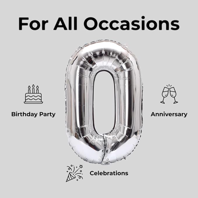 YPSelected 32 Inch Large Foil Helium Number Balloon Birthday Wedding Party 0-9 - Image 4