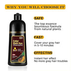 Dark Chocolate Hair Dye Shampoo 3 in 1, 100% Gray Coverage ， Instant Natural Hair Color for Men & Women,Root Touch Up for All Hair Types – Easy Application, Dark Brown Color champu para canas 500ml