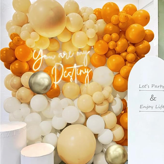 Yellow White Nude Gold Balloon Garland Arch Kit - Image 4