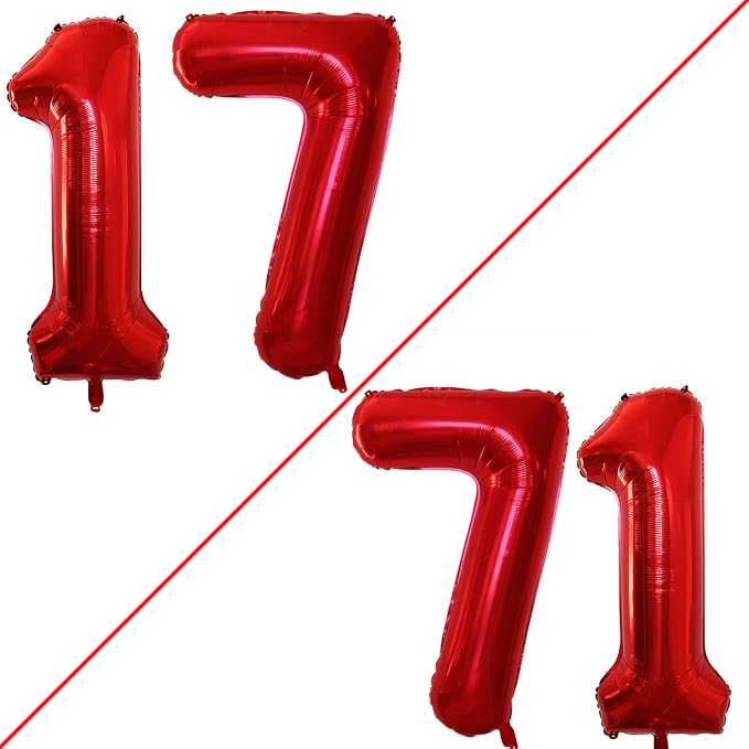 Number 17 Balloons for 17th Birthday Sweet 17 Party Decorations, 42 Inch Jumbo by GOER