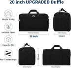 Gym Bag 20 inch Sport Duffle Bag for Men - 40L Weekender Duffel Bag for Travel - Black