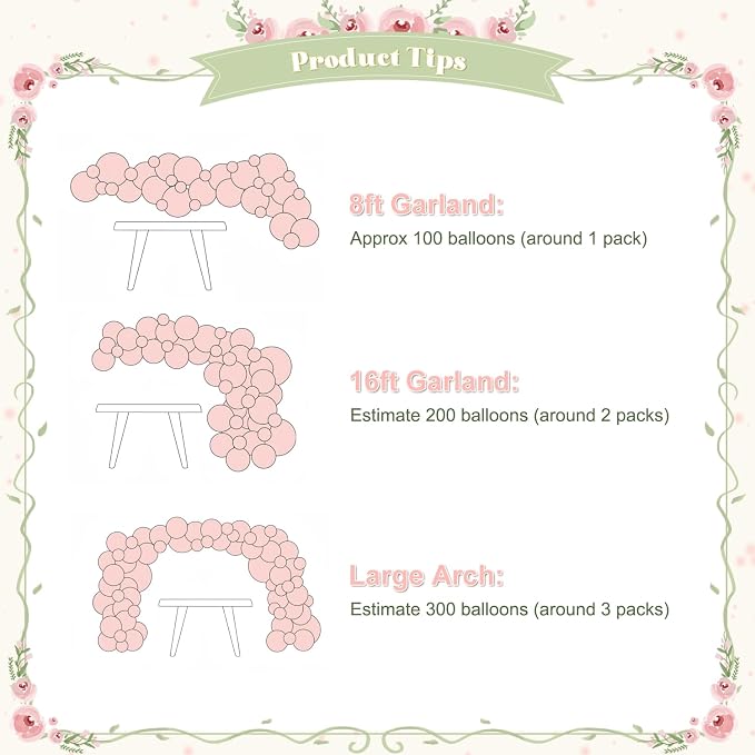 Pink and Green Gold Balloon Arch Kit - Image 7