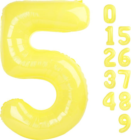 5 Balloon Number 40 Inch Yellow Balloons by Mluchee