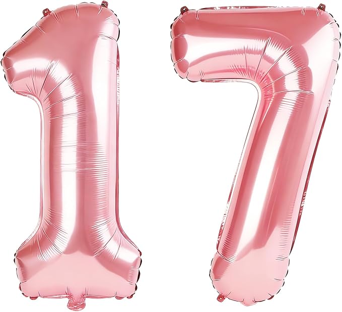 40 Inch Number 17 Balloons for 17th Birthday Party Decorations, 0-100 Jewelry by FOBELEC