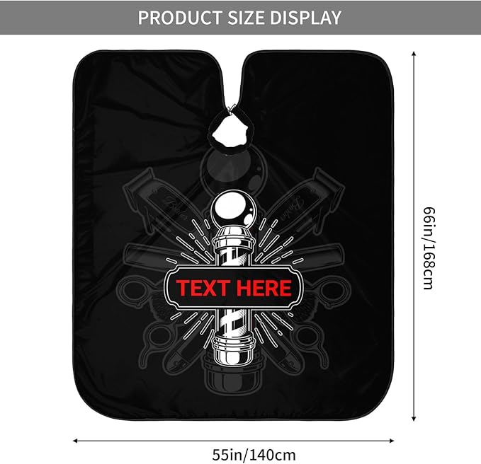 Custom Barber Cape for Men Personalized Professional Hair Cutting Cape with Text for Home Salon Barbershop