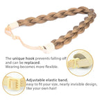 DIGUAN Chubby Narrow Synthetic Hair Braided Headband Classic Chunky Plaited Braids Elastic Stretch Hairpiece Women Girl Beauty accessory, 58g (Caramel Brown)