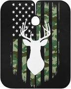 Soft Professional Hair Cutting Cape with Adjustable Closure Barber Cape Deer Camo Camouflage American Flag Hunting Black