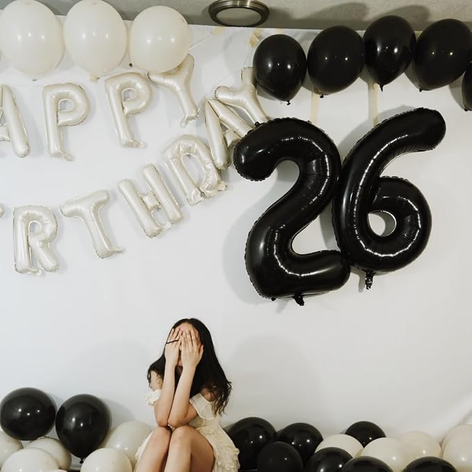 40 Inch Black Number Balloon 2, Large Number Foil Balloons Mylar - Image 7