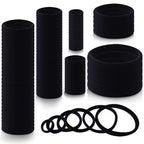 100PCS Various Sizes Black Hair Ties for Women,Elastics Hair Ties No Damage Ponytail Holder for Thick/Thin Hair Accessories,Soft Cotton Cloth Seamless Hair Bands