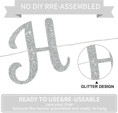 BEISHIDA Glitter Happy Engagement Banner-No DIY, Engagement Party Decorations - Image 3