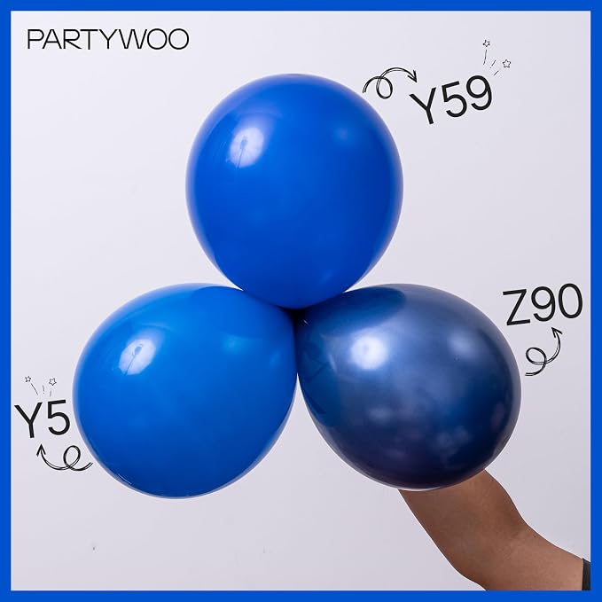 PartyWoo Royal Blue Balloons 100pcs Dark Blue Latex Helium Balloons 5 Inch | - Image 6