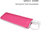 Silicone Heat Resistant Travel Mat Pouch for Hair Styling Tools (Hot Pink, 1 Pack)