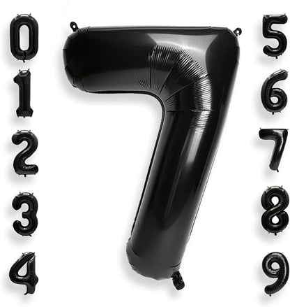 AULE 40 Inch Black Number Balloon 7 Foil 0-9 Birthday Big Numbers | Birthday by AULE
