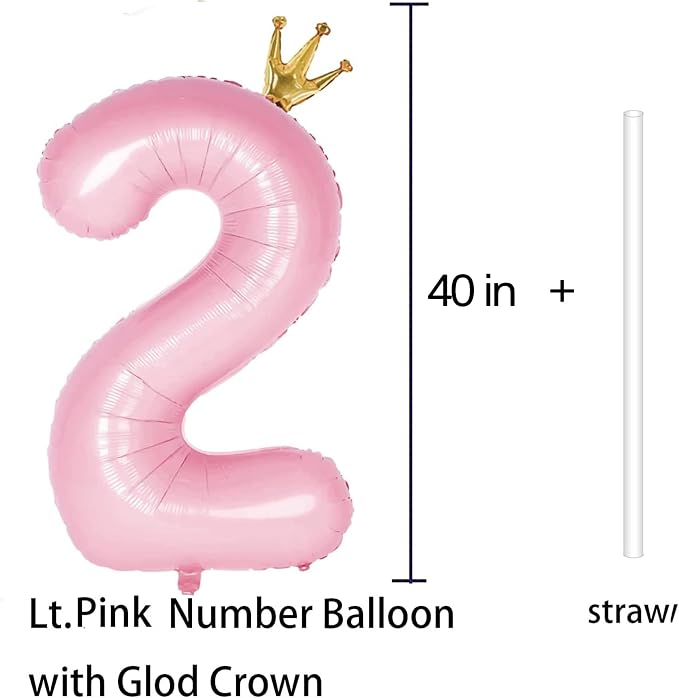 Giant Light Pink Number 2 Balloon - Image 3
