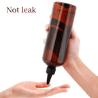 Cosywell Applicator Bottles for Hair - 2 Pack, 16 Ounce Oil Bottles with Cap, PET Plastic, Refillable, Brown