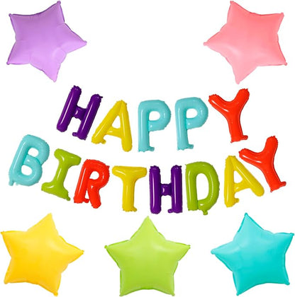 Colorful Happy Birthday Letter Balloon Banner Set Paired by Unknown