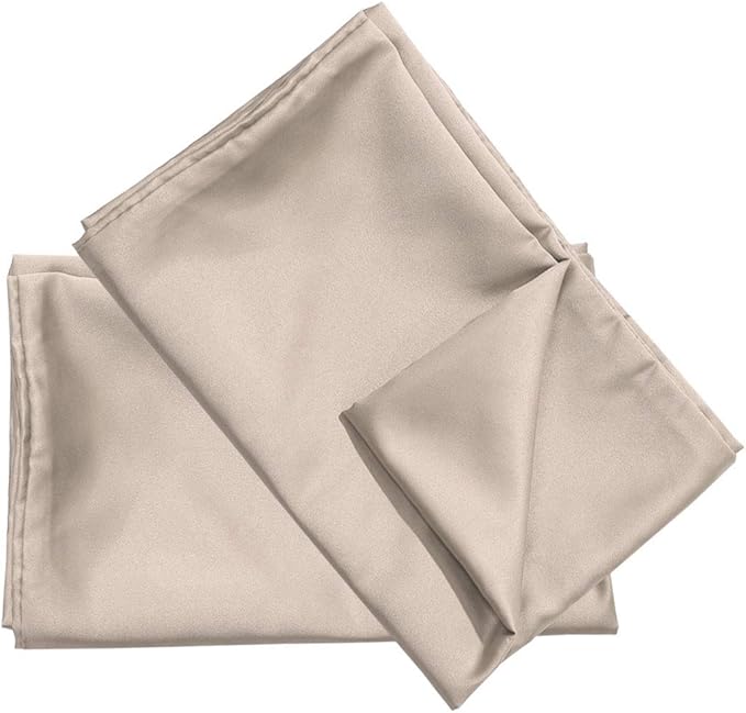uxcell 2 Pack Silk Satin Pillowcase for Hair and Skin, Cool, Silky, Soft Breathable Pillow Cases Standard Size 20x26 Inch Sateen Pillowcase Light Tan with Envelope Closure