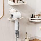 Universal Suction Cup Blow Dryer Holder,Hairdryer Holder For Bathroom Wall Mount,With Plug&Cord Organizer.Strong And Stable，Easy Installation Ideal for Bathroom And Cabinet Door(White)