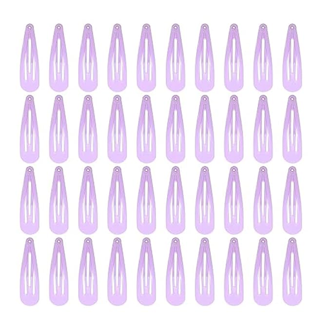 2 Inch Purple Hair Clips Barrettes Metal Snap Clips for Women Durable Water Drop Ideal Hair Accessories for Hairdressing Wedding and Everyday Use 20 pcs