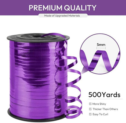 Purple Curling Ribbon, 1/5" Wide x 500 Yards Christmas Curling Ribbons - Image 2