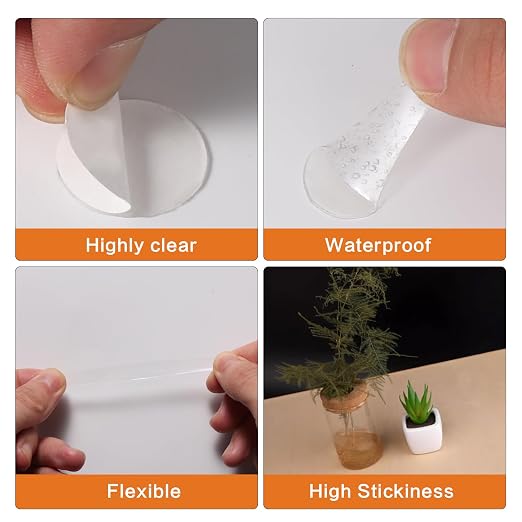 350pcs Transparent Double Sided Sticky Dot Stickers Heavy Duty, 20mm/0.79" - Image 8
