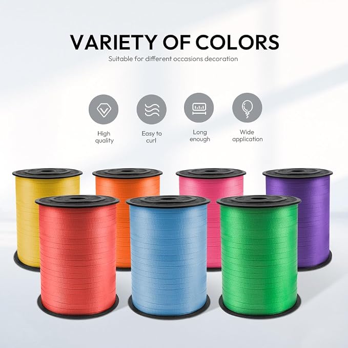 500 Yards Curling Ribbon with Spool, 1/5" Wide Crimped Texture Curling Ribbons - Image 5
