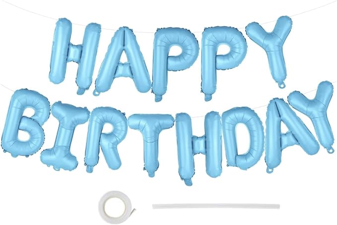 16" Happy Birthday Foil Letter Balloons Banner Set | Alphabet Balloons by EHCBHG