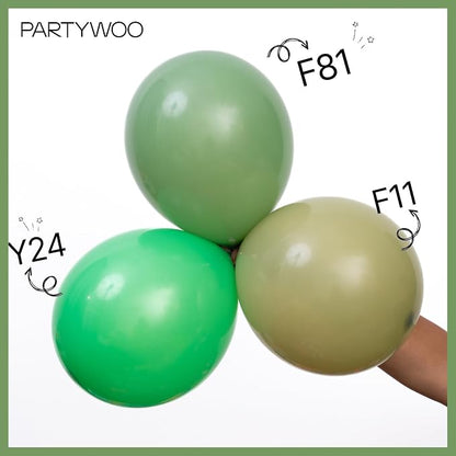PartyWoo Sage Green Balloons 140pcs Different Sizes Pack of 18 12 10 5 Inch - Image 4