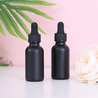 1 oz Dropper Bottle 12 Pack Black Glass Boston Bottles 30ml with Eye Droppers Black Caps for Essential Oils, Perfume, Leak Proof Travel Bottles for Liquids