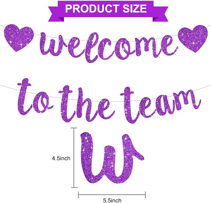 BEISHIDA Welcome to The Team Banner, NO DIY, Office Party Decorations - Image 2