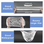 Aquior Shower Cap Disposable,30 PCS Bath Caps Large Thick Clear Waterproof Plastic Elastic Hair Bath Caps for Women Deep Conditioning Hair Care Hotel Travel Essentials Accessories Cleaning Supplies