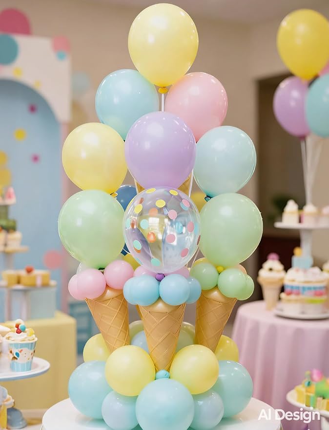 Pastel Balloons, Pastel Rainbow Balloons, Polka Dot Balloons | 50 Pcs 12 Inch - Image 8