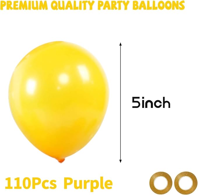 Yellow Balloons 110Pcs, 5 Inch Small Yellow Latex Party Balloons, Mini Thick - Image 2