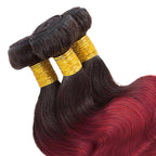 30 32 34 Inch Ombre Red Bundles Human Hair 99j Body Wave Bundles Peruvian Unprocessed Virgin Remy Hair Extensions Niegmeag 2 Tone Black and Burgundy Body Wave Bundle 300g