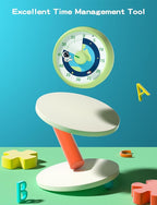 Visual Timer for Kids, 60-Minute Countdown Timer for Classroom Office Kitchen, Desk Timer Kids Time Management Tools with Silent Operation, Pomodoro Time Rainbow Pattern