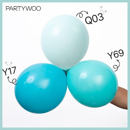 PartyWoo Teal Balloons 50pcs Turquoise Latex Helium Balloons 12 Inch | - Image 3