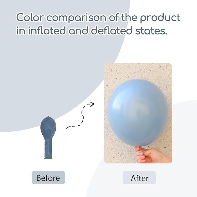 Awenztech 122pcs Dusty Blue Latex Balloons in 18 12 10 5 inches | Gender Reveal - Image 3