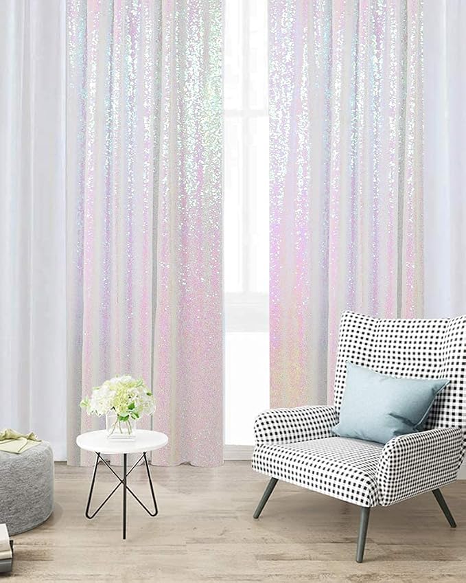 Eternal Beauty Iridescence Sequin Backdrop Curtains, 2 Panels 2x8FT | 3mm - Image 3