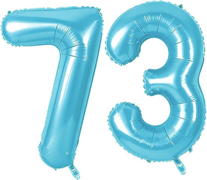 Number 73 Balloons for 73rd Birthday Party Decorations, 0-100 Large No.73 by Joycard