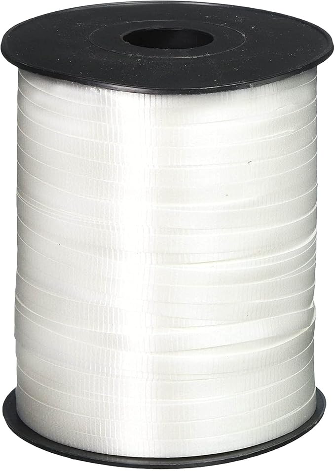 ZOOYOO 500 Yards White Crimped Curling Ribbon Balloon String Roll Balloon by ZOOYOO