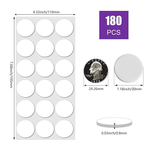 180 Pcs Sticky Tack Double Sided Adhesive Dots Round Putty Clear Stickers No - Image 2