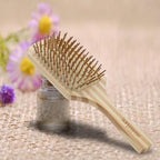Bamboo Wood Hair Brush Large Paddle for Women, Natural Bamboo Wooden Bristles Scalp Massager, Flat Detangling Hairbrush Fit All Types Hair
