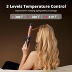 5 in 1 Automatic Rotating Curling Iron Set, CrazyMar Curling Wand Set - 5 Barrels (3/4,1,1/4 Inch) Dual Voltage Curling Wand for Professional Hair Styling, Travel, Ceramic Coating(Hot Pink)